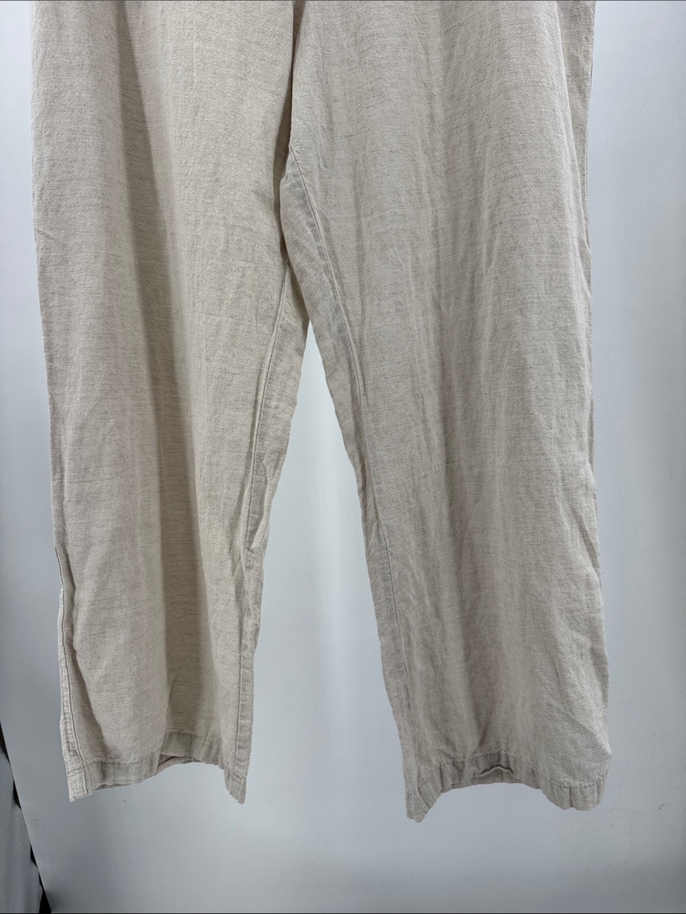 Liz Claiborne Light Khaki Cream Drawstring Linen-Blend Pants XXL casual neutral - Picture 4 of 11